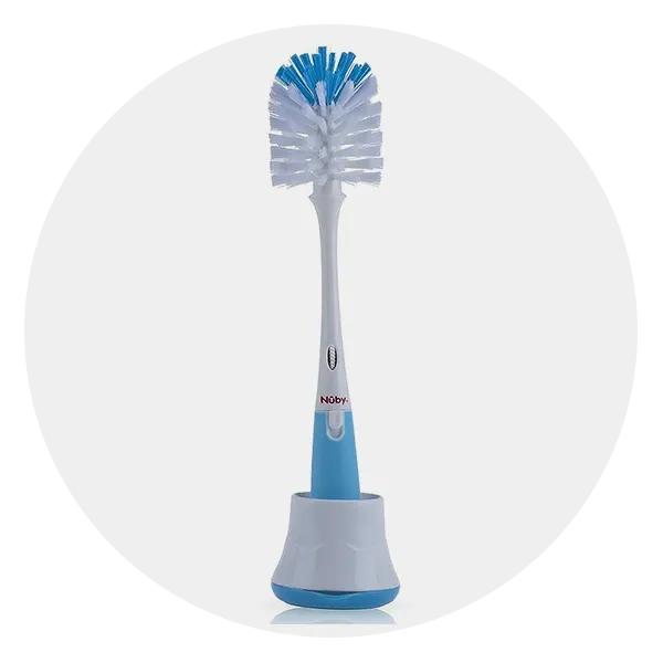Nuby 2-in-1 Bottle and Nipple Brush with Stand image
