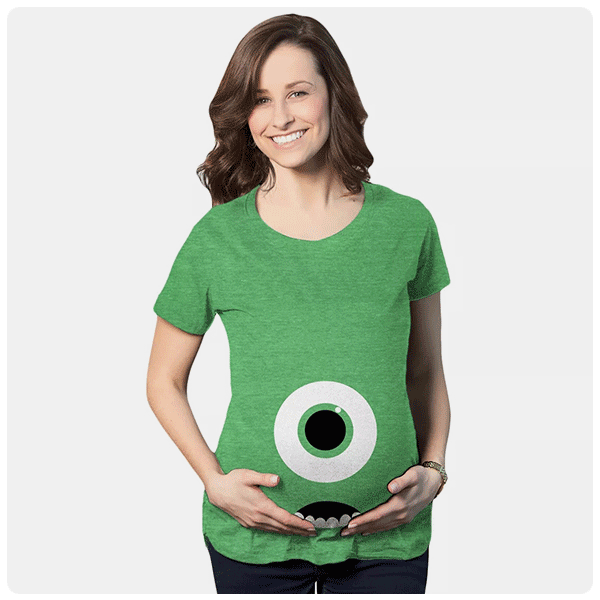 Crazy Dog Maternity Monster Eye Ball Funny Pregnancy Tee image