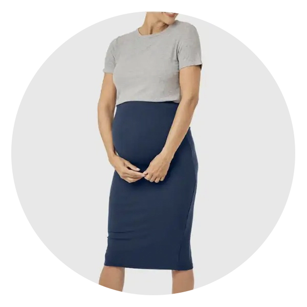 Kindred Bravely Ribbed Bamboo Maternity Midi Skirt image